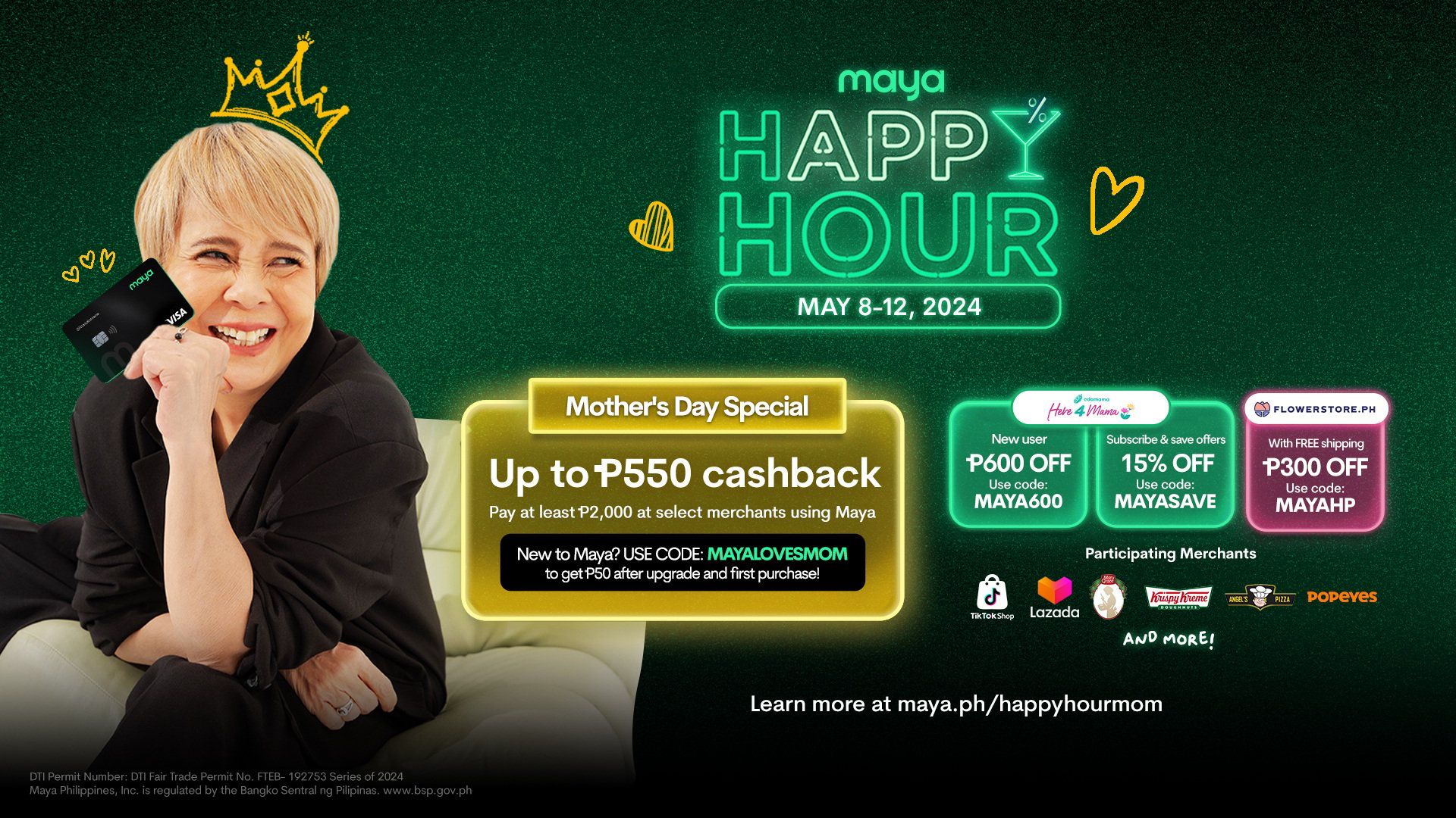 Get up to ₱550 OFF with Happy Hour this Mother's Day!
